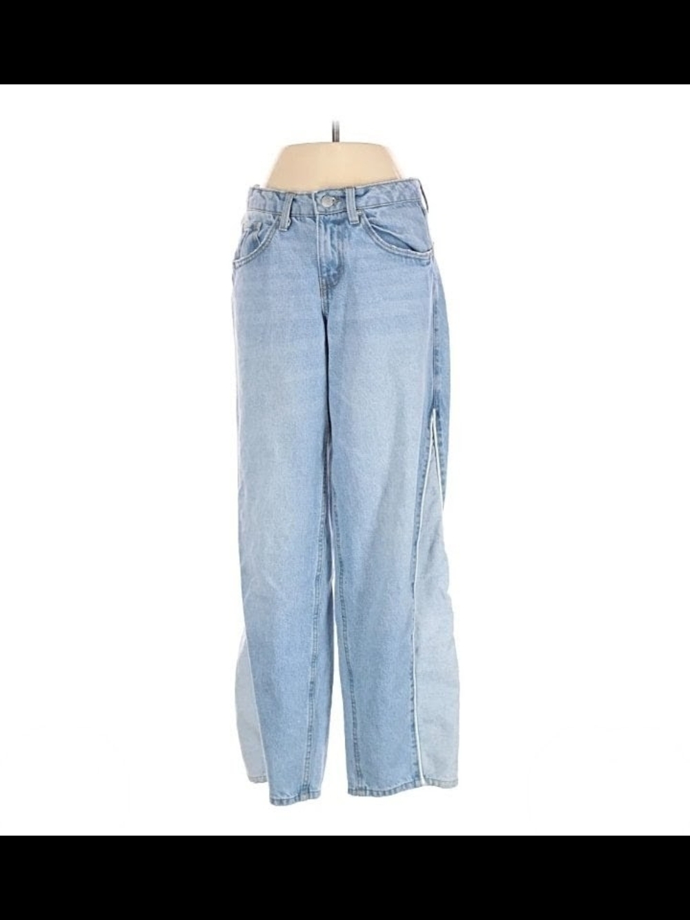 Light Wash Mid-Rise Straight Leg Jeans - Light Blue